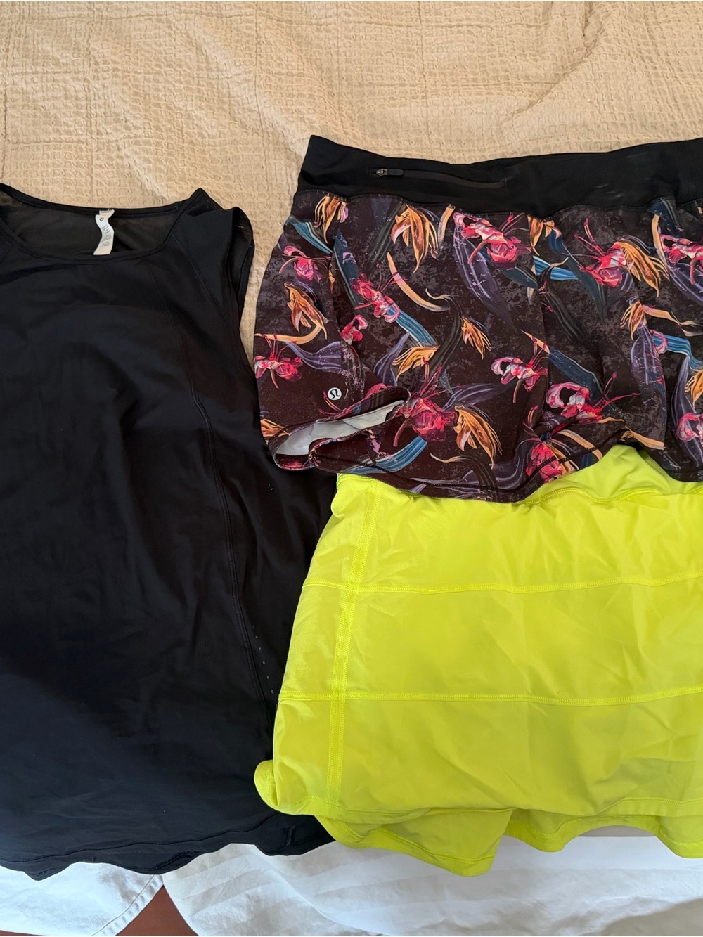 lululemon Neon Yellow Athletic Skirt with Built-In Short
